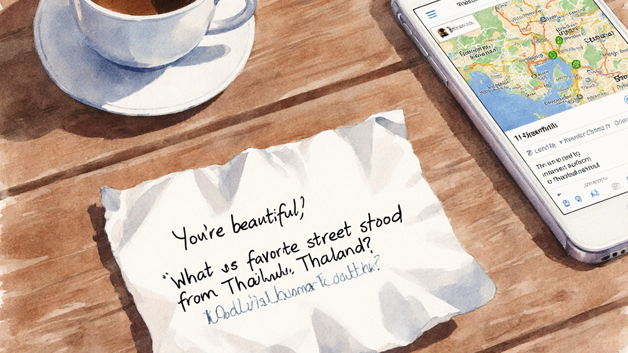 Une note manuscrite réécrite pour une rencontre en ligne, avec des éléments de voyage et de nourriture.