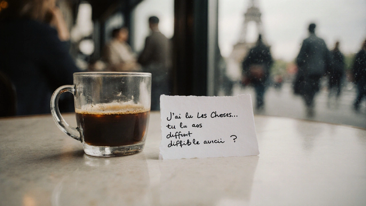 Une note manuscrite sur une table de café à Paris, ouvrant une conversation authentique.