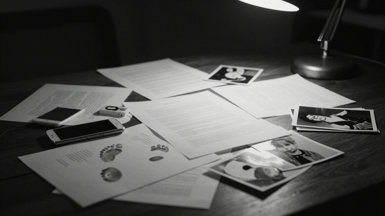 Objets personnels dispersés suggérant la découverte de preuves